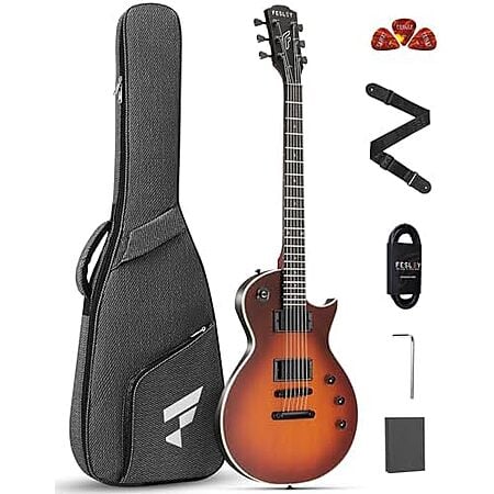 [Prime] $109.99* | Fesley 39" Les Paul Electric Guitar Kit (Matte, Sunburst) at Amazon
