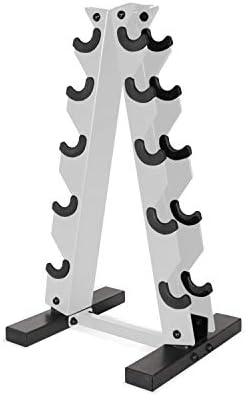 $25.50* | CAP Barbell A-Frame Dumbbell Weight Rack (200-Lb Capacity, White) at Amazon