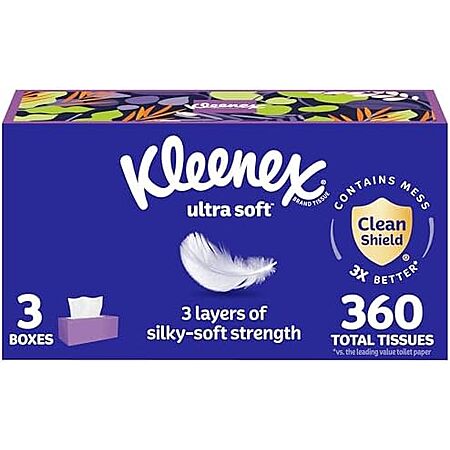 [S&S, AC] $4.50* | 3-Pack 120-Count Kleenex Ultra Soft Facial Tissues at Amazon