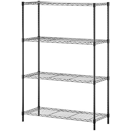 $34.98* | BestOffice 4-Shelf Adjustable Metal Wire Storage Rack in Black (54"x36"x14") at Amazon
