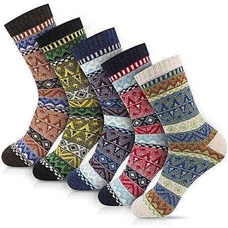 [AC] $5.99* | 5-Pairs FYC Women's Wool Blend Cozy Crew Socks (Various) at Amazon