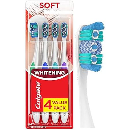 [S&S, AC] $5.99* | 4-Count Colgate 360 Optic White Whitening Toothbrush (Soft) at Amazon