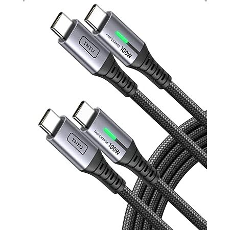 [AC] $4.84* | 2-Pack 6.6' INIU 100W USB C to USB C Fast Charging Braided Cable at Amazon