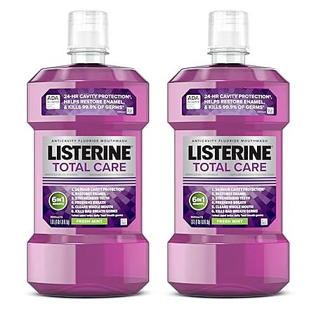 [S&S, AC] $10.37* | 2-Pack 33.8-Oz Listerine Total Care Anticavity Fluoride Mouthwash at Amazon