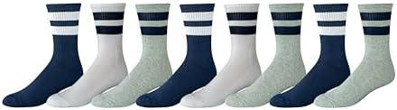 $6.09* | 8-Pairs Amazon Essentials Men's Retro Stripe Crew Sock at Amazon