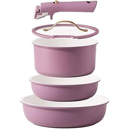 $29.49 | 5-Piece CAROTE Pots and Pans Set (Purple) at Amazon
