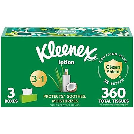 [SnS, AC] $4.69 | 3-Pack 120-Count Kleenex Lotion Facial Tissues at Amazon