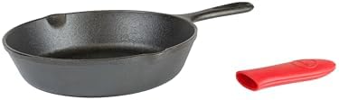 [AC] $12.17* | 8" Lodge Cast Iron Skillet w/ Mini Red Silicone Hot Handle Holder at Amazon