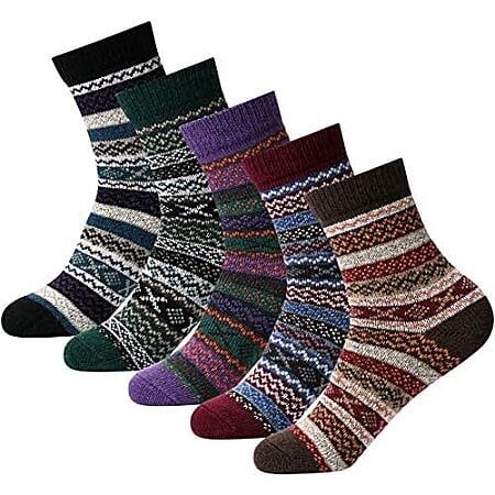 $5.99* | 5-Pairs FYC Women's Wool Blend Cozy Crew Socks (Various) at Amazon