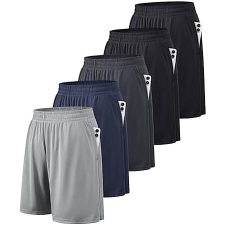 $19.99 | 5-Pack BALENNZ Athletic Shorts for Men with Pockets and Elastic Waistband Quick Dry Activewear (Large) at Amazon