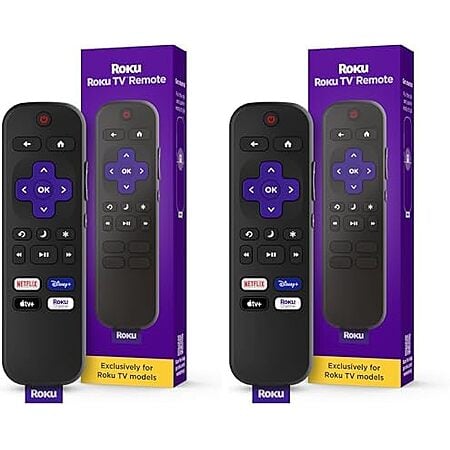 $12.99* | 2-Pack Roku TV Replacement Remote Control (Official Manufacturer Product) at Amazon