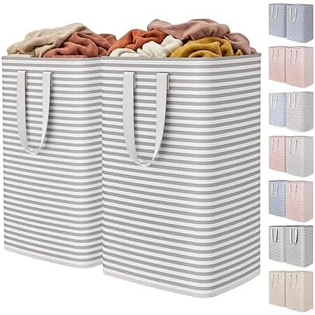 $11.99* | 2-Pack 80L Lifewit Collapsible Laundry Baskets w/ Handles (Grey) at Amazon