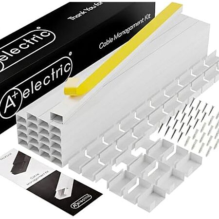[Lightning Deal] $23.98* | 20-Piece 315" A+ ELECTRIC Cable Raceways Management Kit (White) at Amazon