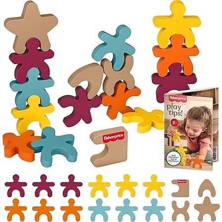 $4.96* | 16-Piece Fisher-Price Wood Montessori Toy Stacking Shapes at Amazon