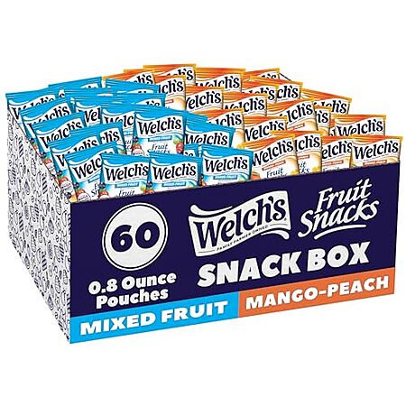 [SnS] $9.58* | 60-Count 0.8-Oz Welch's Fruit Snacks Bags (Mixed Fruit & Mango Peach) at Amazon
