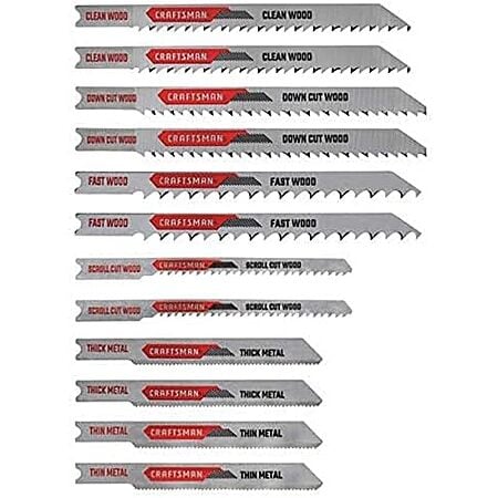 $8.99 | 12-Piece CRAFTSMAN Jigsaw Blades, U-Shank Set (CMAJ2SET12) at Amazon