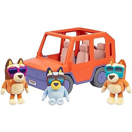 $24.49* | Bluey Big Heeler 4WD Family Toddler Toy Car w/ Bingo & Chilli Plush Buddies at Amazon