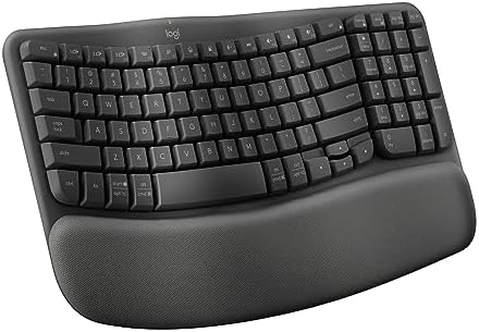 $52.49 | Logitech Wave Keys Wireless Ergonomic Keyboard with Cushioned Palm Rest at Amazon
