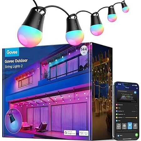 [Prime, AC] $88.39 | 144ft Govee Smart Outdoor String Lights 2 at Amazon