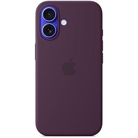 $9.99 | Apple iPhone 16 Silicone Case with MagSafe and Camera Control, Plum at Amazon