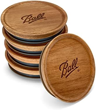 $6.34 | 5-Pack Ball Jar Wide Mouth Wooden Storage Lids at Amazon