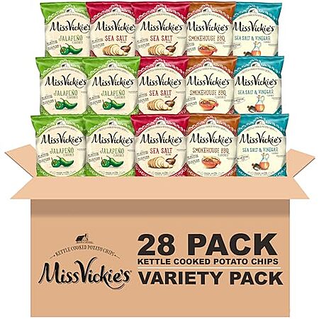 [SnS, AC] $14.24* | 28-Pack 1.375-Oz Miss Vickie's Kettle Cooked Potato Chips (Variety Pack) at Amazon (50.9￠ each)