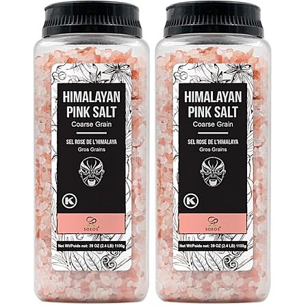 $9.86 | 2-Pack 39-Oz Soeos Himalayan Pink Salt (Coarse Grain) at Amazon ($4.93 each)