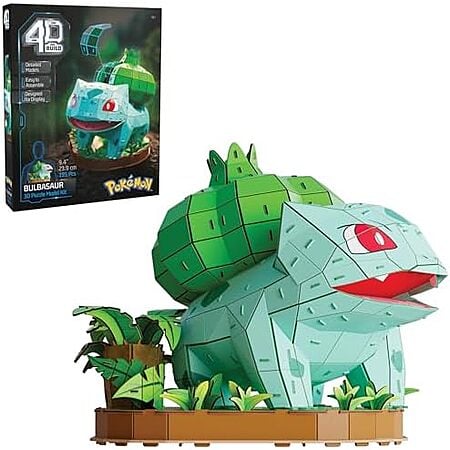 $11.99 | 195-Piece 4D Build Pokémon Bulbasaur 3D Model Kit at Amazon