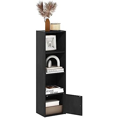$33.97 | Furinno Luder Shelf Bookcase with 1 Door Storage Cabinet, Blackwood at Amazon