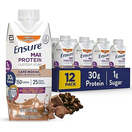 [SnS, AC] $15.83 | 12-Pack 11-Oz Ensure Max Protein Nutrition Shake (Cafe Mocha) at Amazon