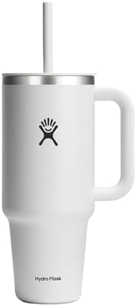 $19.98 | 40-Oz Hydro Flask Travel Tumbler with Handle, Lid and Straw (White) at Amazon