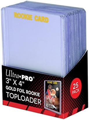 $3.50 | Ultra Pro 3" X 4" Rookie Gold Toploader 25ct at Amazon