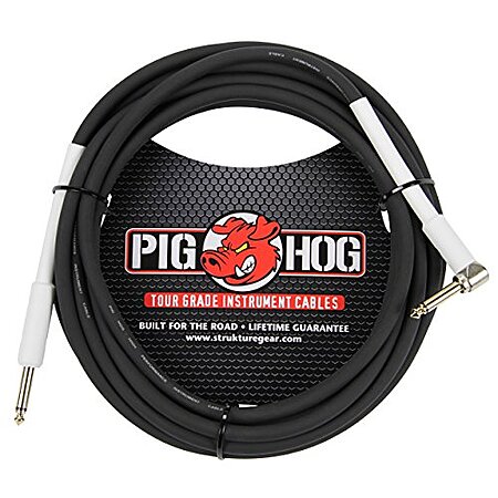 $13.85 | Pig Hog PH10R High Performance 8mm 1/4" to 1/4" Right-Angle Guitar Instrument Cable, 10 Feet at Amazon