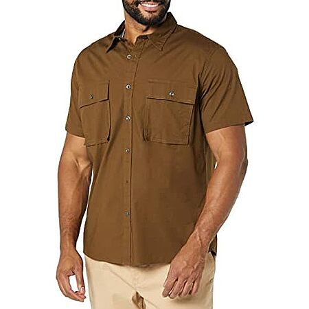 $7.36* | Amazon Essentials Mens Slim-Fit Short-Sleeve Two-Pocket Utility Shirt at Amazon