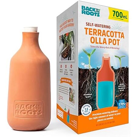 $7.99* | 700mL Back to the Roots Self-Watering Terracotta Olla Pot at Amazon