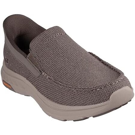$35.99* | Skechers Men's USA Pollard Wilfred Dual Gore Moc Toe Slip-Ins Loafers (Taupe) at Amazon