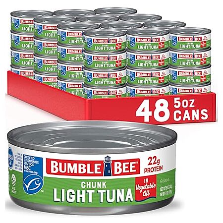 [SnS, AC] $30.52 | 48-Pack 5-Oz Bumble Bee Chunk Light Tuna In Oil at Amazon