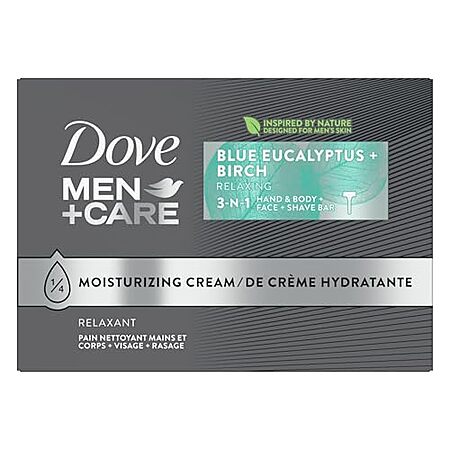[SnS, AC] $9.67* | 8-Pk 3.75-Oz Dove Men + Care 3-in-1 Cleanser Bars (Blue Eucalyptus + Birch) at Amazon