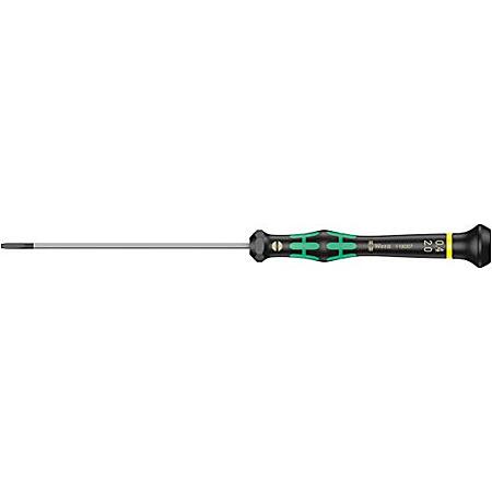 $5.45 | Wera 05118007001 Kraftform Micro 2035 Slotted Electronics Precision Screwdriver, 2mm Head, 100mm Blade Length, Black at Amazon