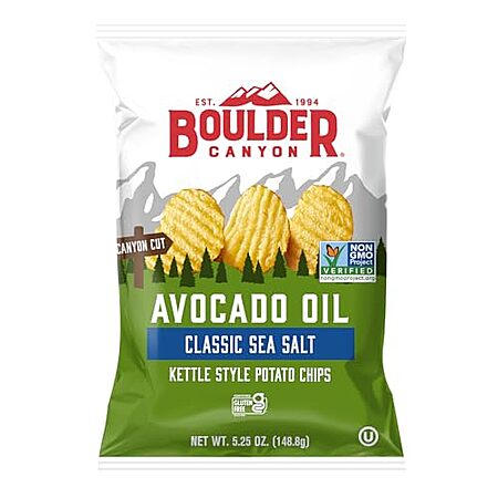 [AC] $5.24 | 2 × 5.25-Oz Boulder Canyon Avocado Oil Kettle Style Potato Chips (Classic Sea Salt) ($2.62 each) at Amazon