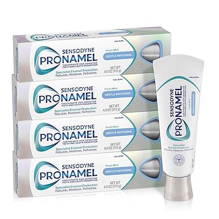 [SnS, AC] $14.74* | 4-Pack 4-Oz SENSODYNE PRONAMEL Gentle Teeth Whitening Enamel Toothpaste & More at Amazon