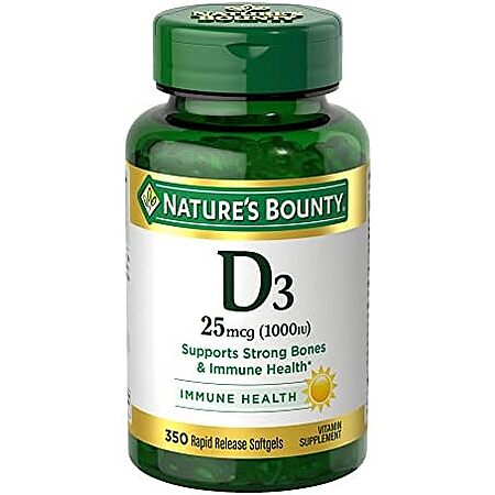 [SnS, AC] $4.56 | 350-Count Nature's Bounty Vitamin D3 1000 IU Softgels at Amazon