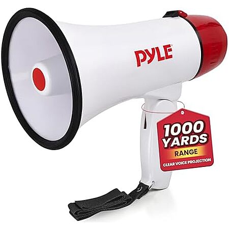 $11.99* | Pyle Pro PMP20 20W Megaphone Bullhorn w/ Siren (White) at Amazon