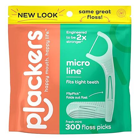 [SnS, AC] $5.51* | 300-Count Plackers Micro Line Dental Floss Picks (Fresh Mint) at Amazon