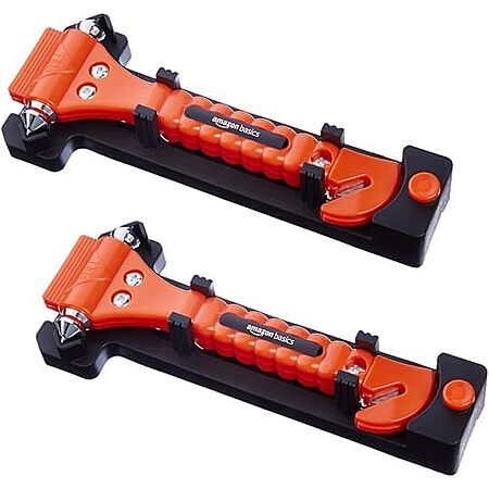 $6.29* | 2-Pack Amazon Basics Emergency Seat Belt Cutter & Window Hammer Tool at Amazon