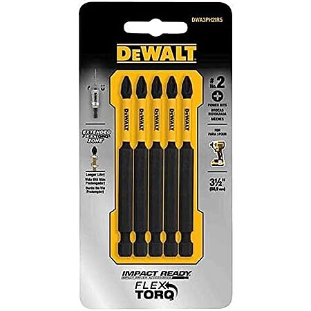 $7.41* | 5-Pc DEWALT Accessories 3.5" Impact #2 Phillips Bit at Amazon