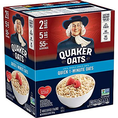 [SnS] $8.35 | 2-Pack 40-Oz Quaker Quick 1-Minute Oatmeal at Amazon ($4.17 each)
