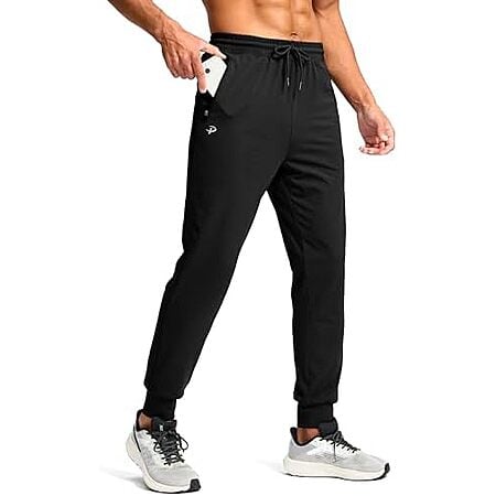 $9.99* | Pudolla Men's Lightweight Jogger Sweatpants (Medium, Black) at Amazon