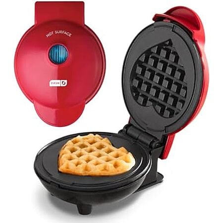 [AC] $5.49 | Dash Mini Waffle Maker, Red Heart at Amazon