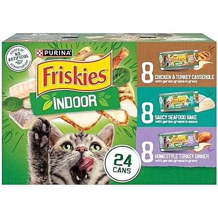[SnS, AC] $22.05 | 2 × 24-Pack 5.5-Oz Purina Friskies Wet Cat Food (Indoor Variety Pack) ($11.03 each) at Amazon